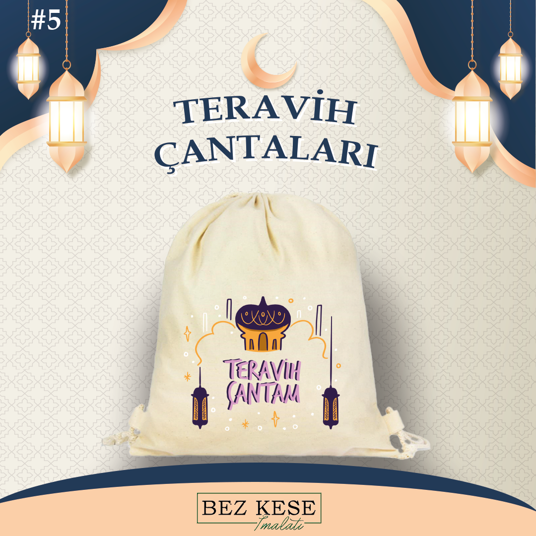 Teravih Çantası - İp Büzgülü Sırt Çantası