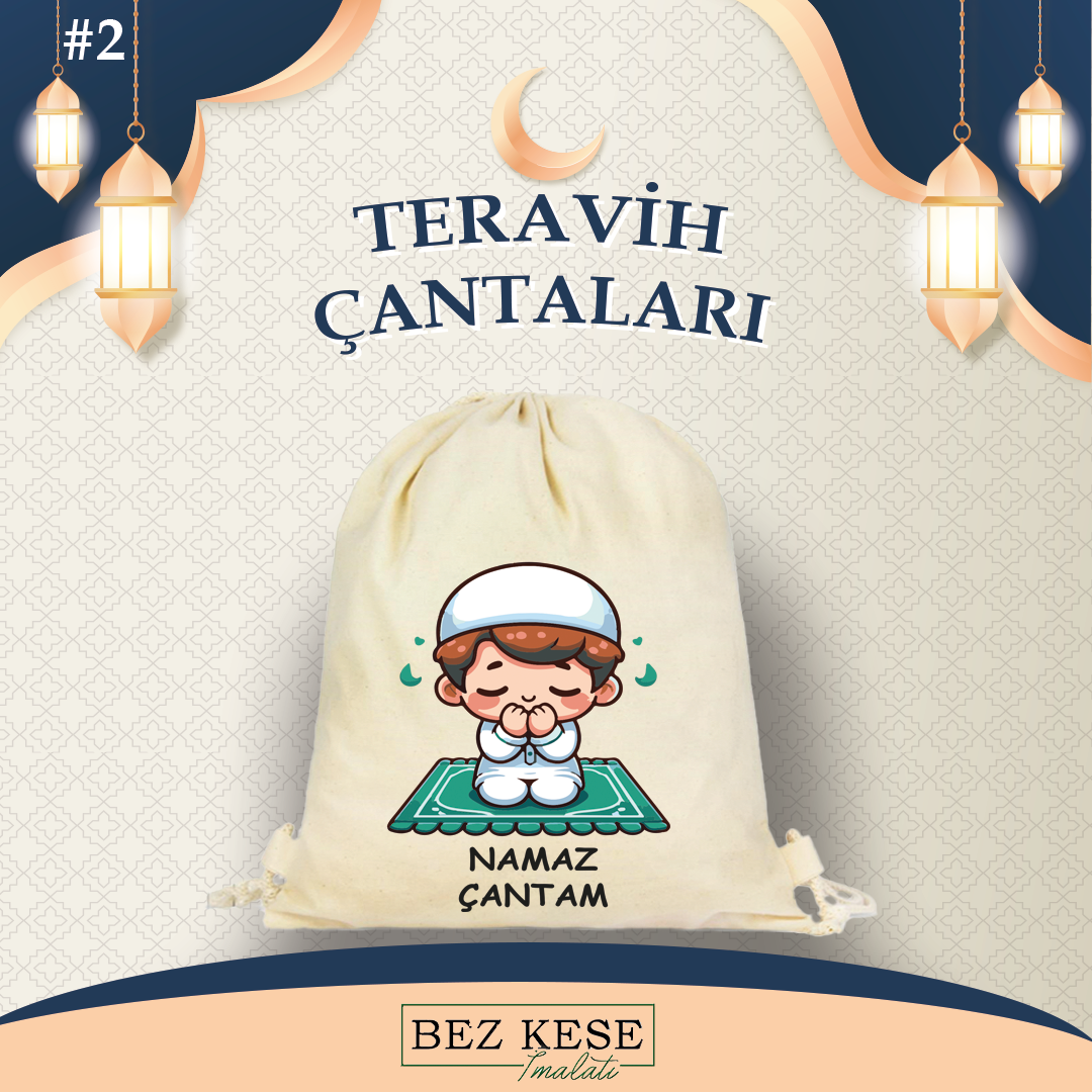 Teravih Çantası - İp Büzgülü Sırt Çantası
