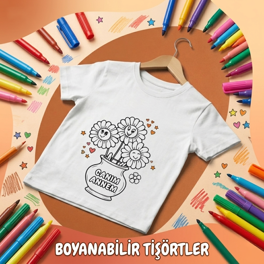Anneler Günü Boyanabilir Tişörtler
