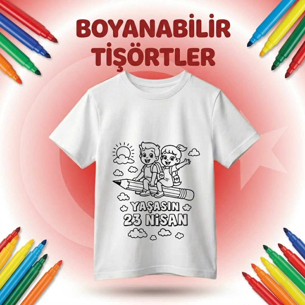 23 Nisan Boyanabilir Tişörtler