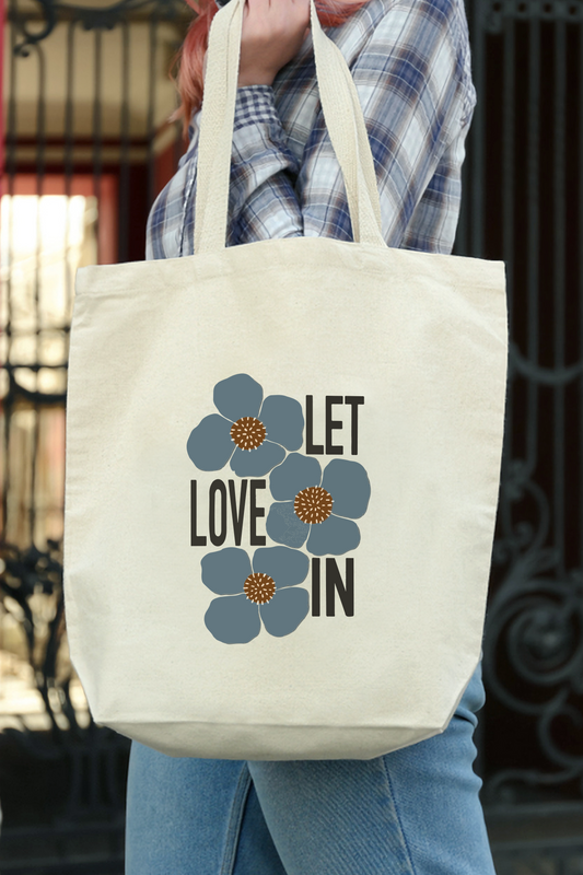 Kanvas Let Love In Tasarımlı Bez Çanta