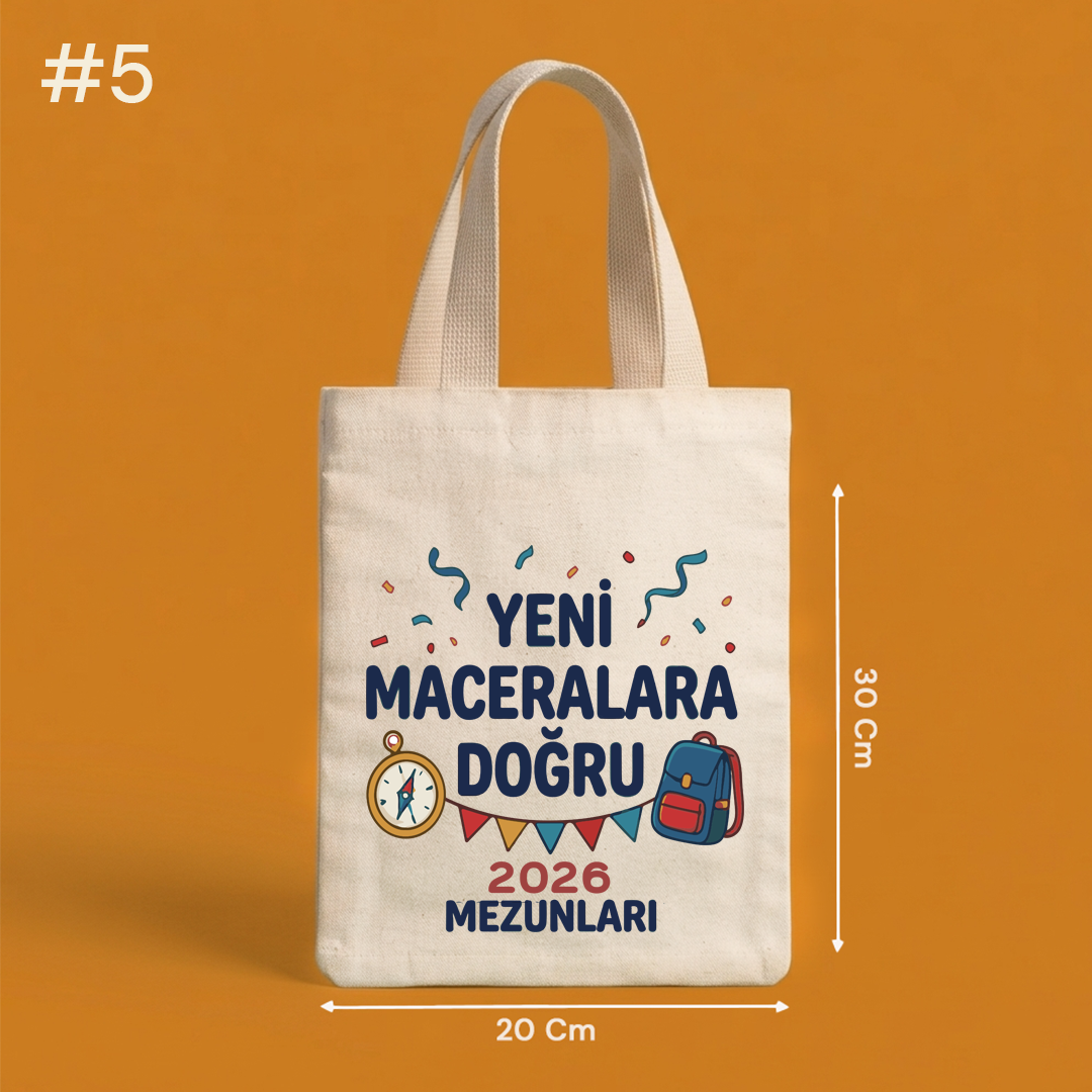 20x30 Cm Mezuniyet Hediyesi Baskılı Bez Çanta