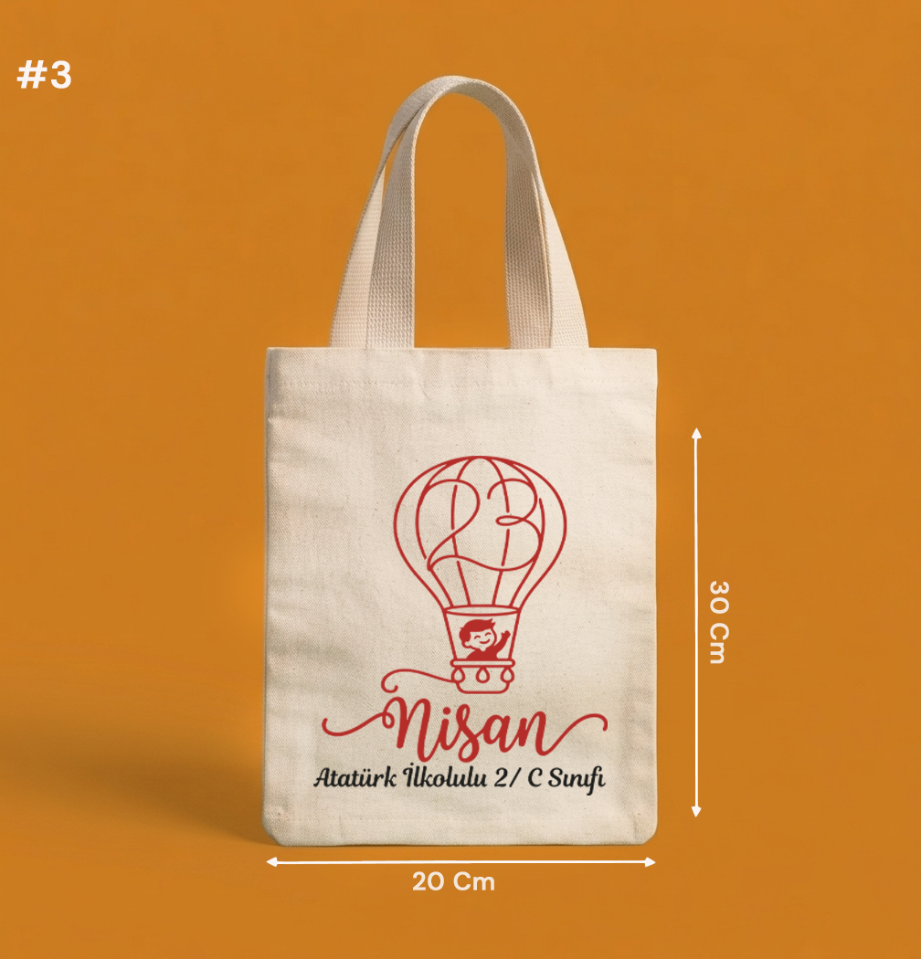 20x30 Cm 23 Nisan Hediyesi Baskılı Bez Çanta - 23 Nisan Hediyeliği