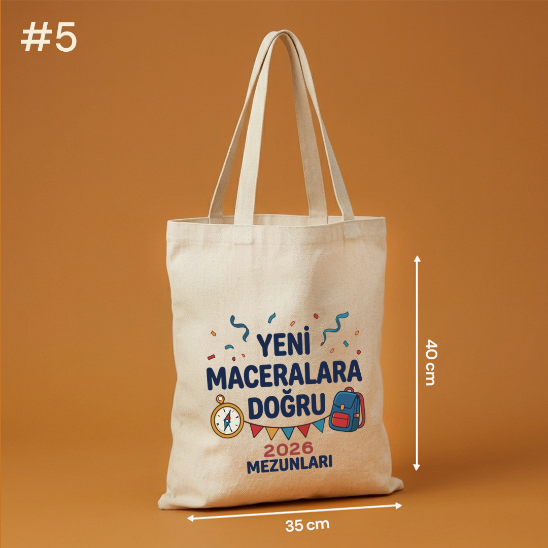 35x40 Cm Mezuniyet Hediyesi Baskılı Bez Çanta