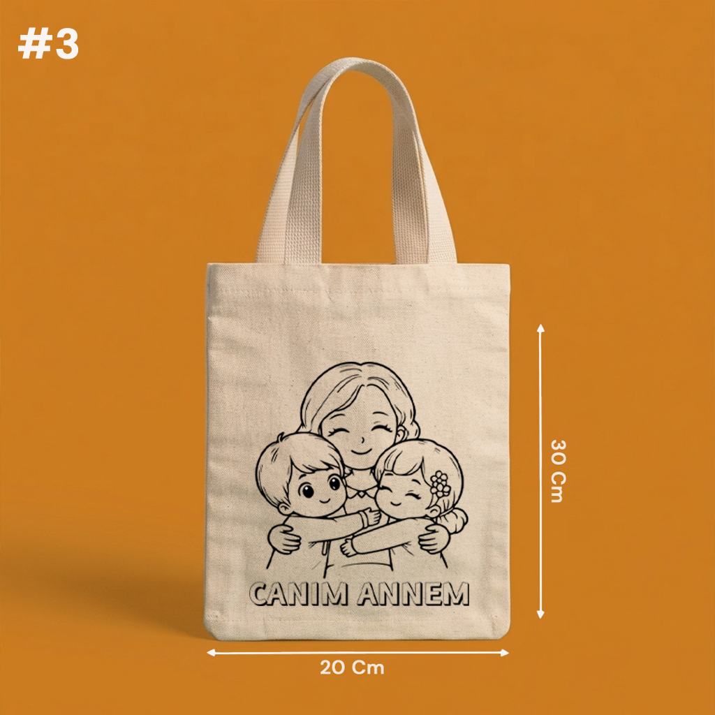 20x30 Cm Boyanabilir Anneler Günü Çantası - Anneler Günü Hediyeliği