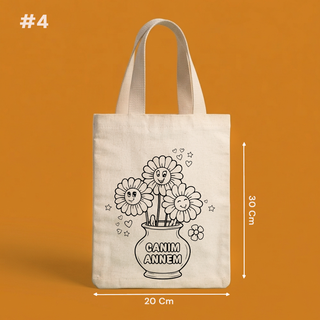 20x30 Cm Boyanabilir Anneler Günü Çantası - Anneler Günü Hediyeliği