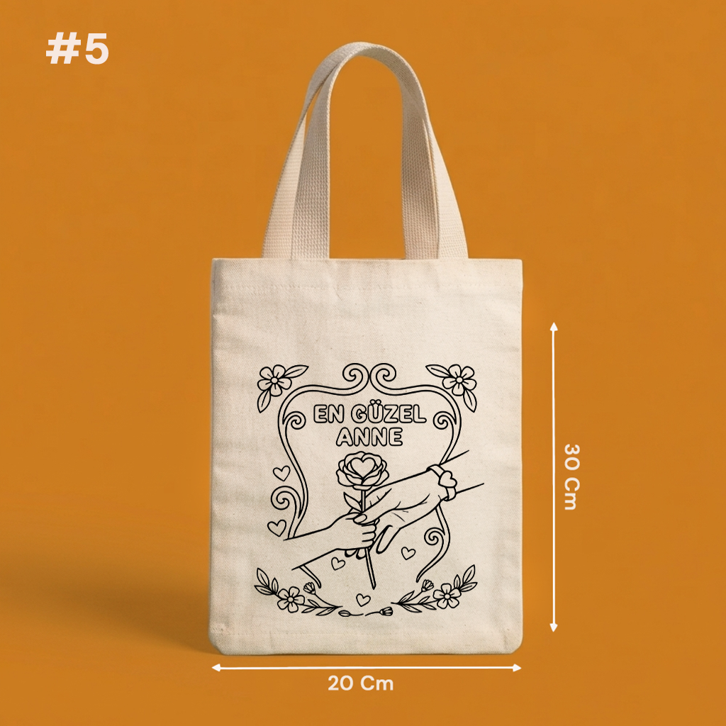 20x30 Cm Boyanabilir Anneler Günü Çantası - Anneler Günü Hediyeliği