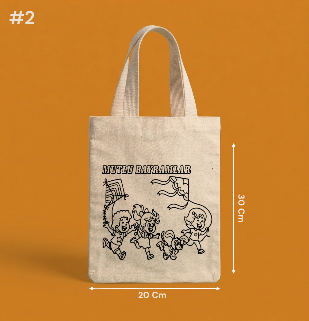 20x30 Cm Boyanabilir Bayrama Özel Çanta - Bayram Hediyeliği