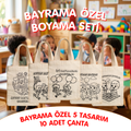 Boyanabilir Bayram Çantası - 5 Farklı Tasarım (Toplam 10 Adet)