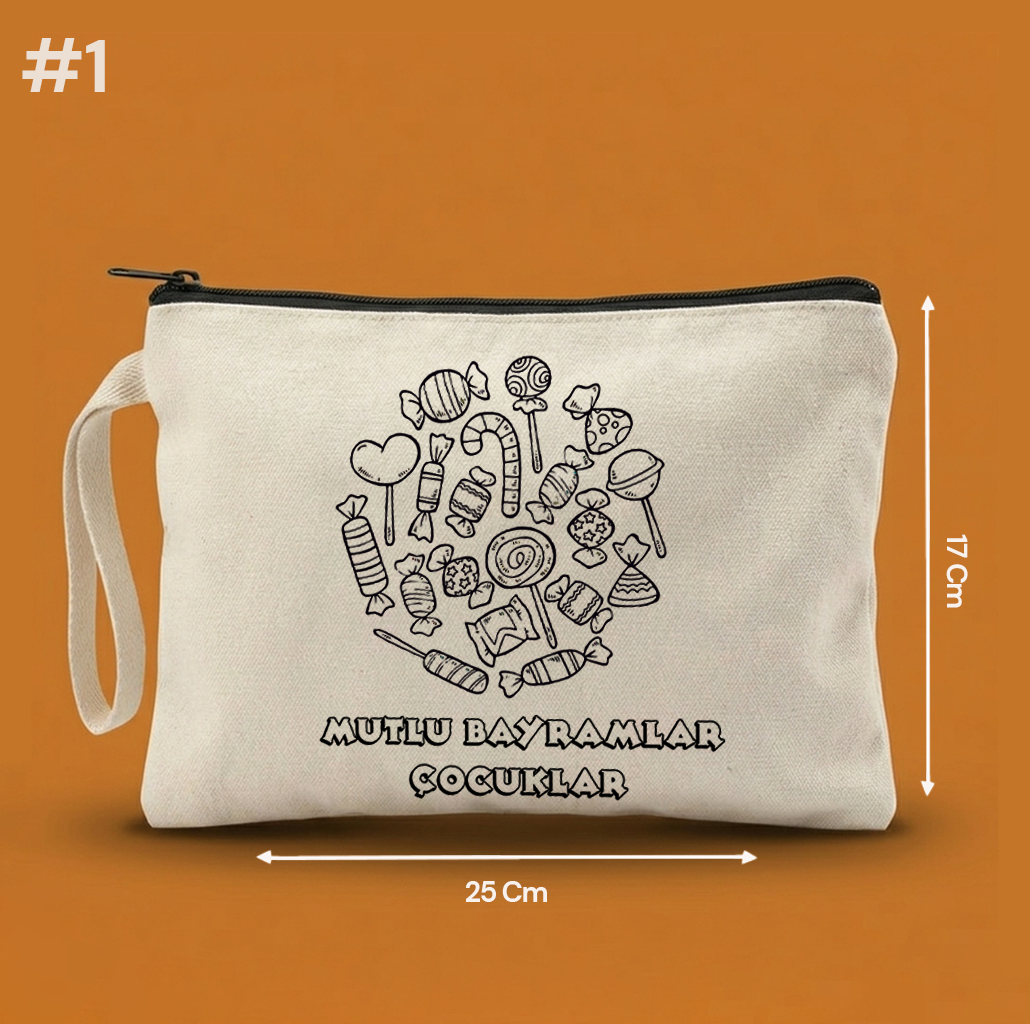 25x17 Cm Boyanabilir Bayrama Özel Clutch Astarsız Çanta – Bayram Hediyeliği