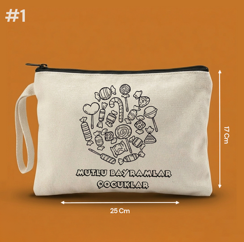 25x17 Cm Boyanabilir Bayrama Özel Clutch Astarsız Çanta – Bayram Hediyeliği