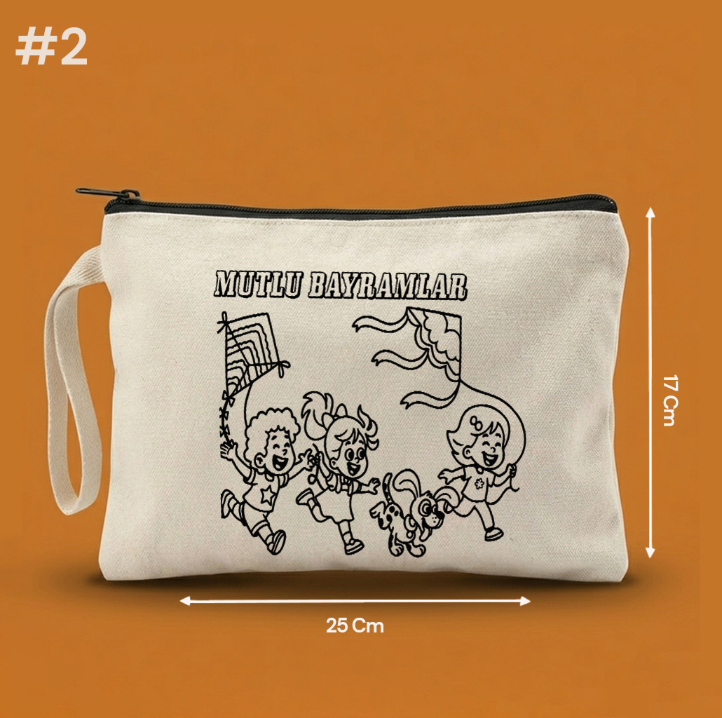 25x17 Cm Boyanabilir Bayrama Özel Clutch Astarsız Çanta – Bayram Hediyeliği