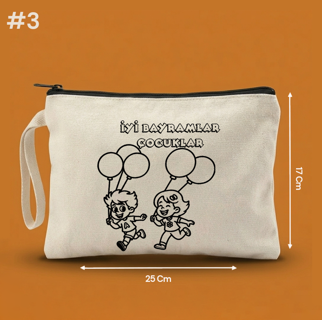 25x17 Cm Boyanabilir Bayrama Özel Clutch Astarsız Çanta – Bayram Hediyeliği