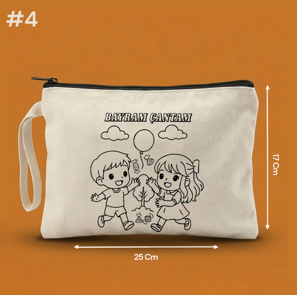 25x17 Cm Boyanabilir Bayrama Özel Clutch Astarsız Çanta – Bayram Hediyeliği