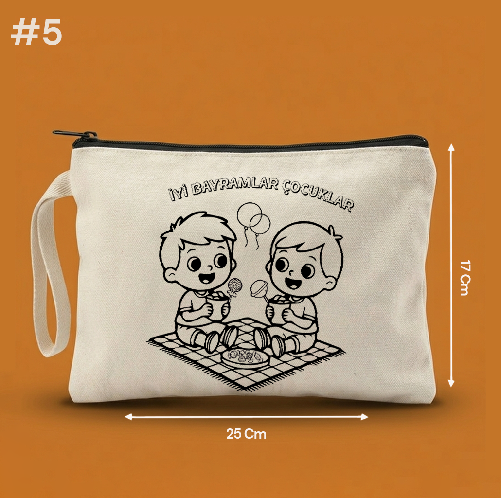 25x17 Cm Boyanabilir Bayrama Özel Clutch Astarsız Çanta – Bayram Hediyeliği
