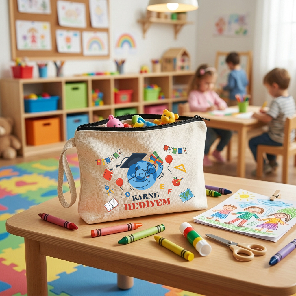 25x17 Cm Karne Günü Hediyesi Baskılı Clutch Astarsız Çanta