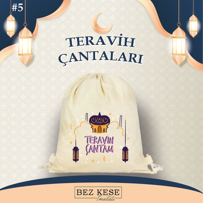 Teravih Çantası - İp Büzgülü Sırt Çantası