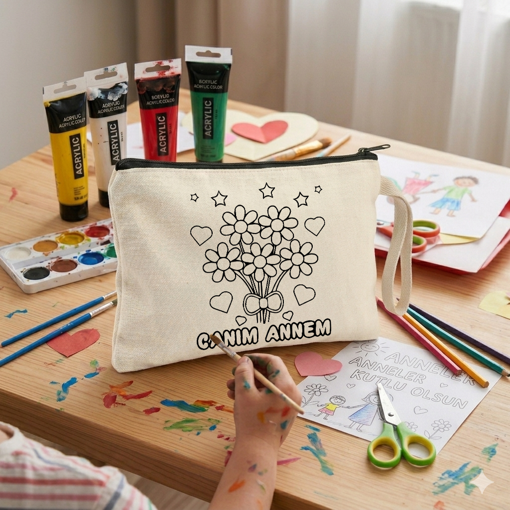 25x17 Cm Boyanabilir Anneler Günü Clutch'ı – Anneler Günü Hediyeliği