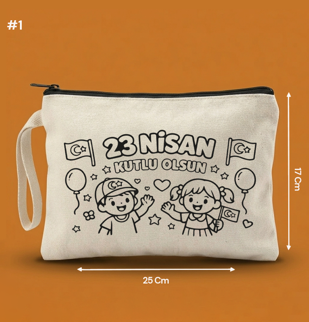 25x17 Cm Boyanabilir 23 Nisan Clutch - 23 Nisan Hediyeliği
