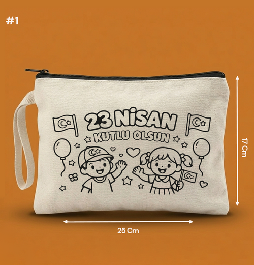 25x17 Cm Boyanabilir 23 Nisan Clutch - 23 Nisan Hediyeliği