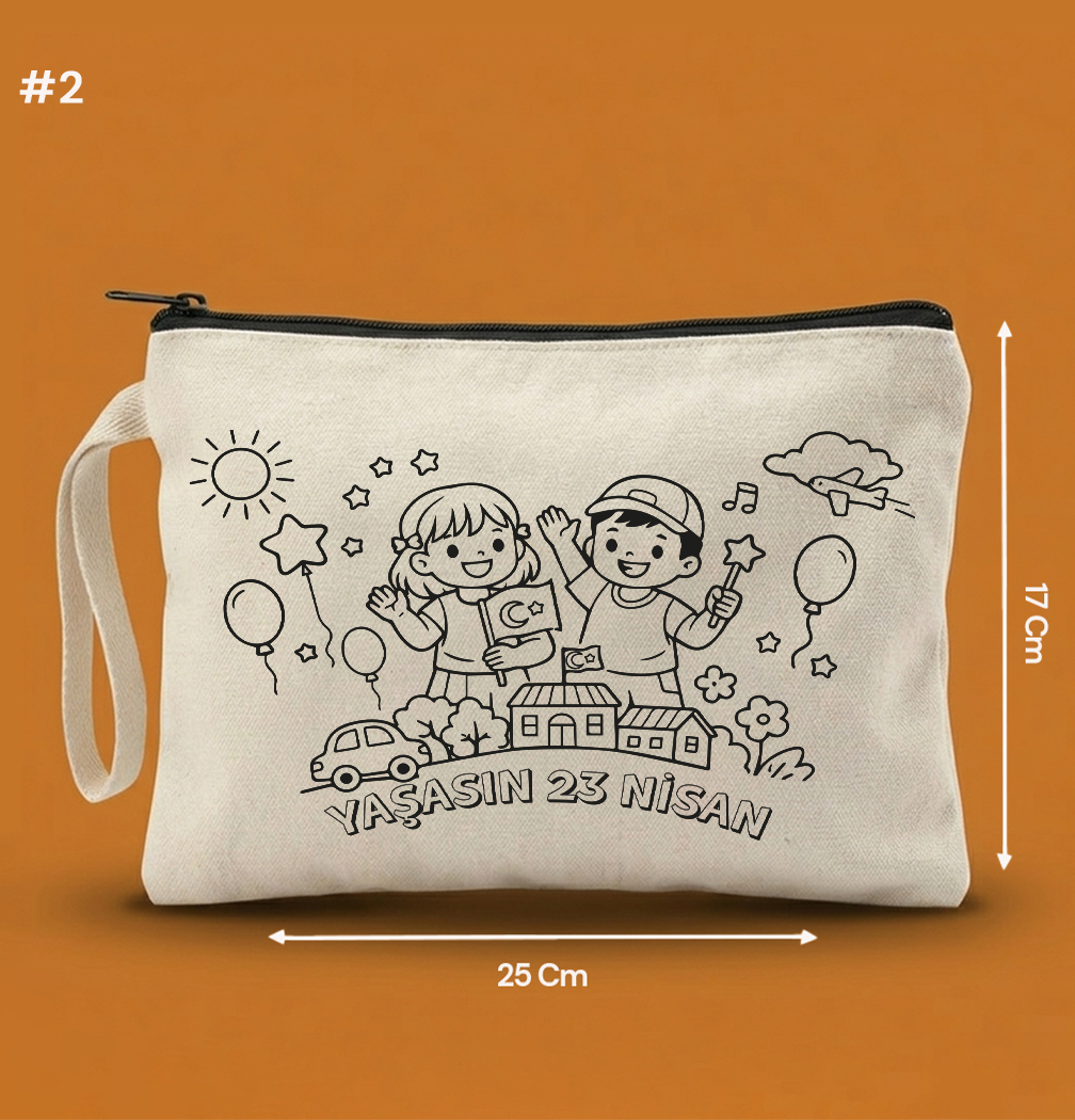 25x17 Cm Boyanabilir 23 Nisan Clutch - 23 Nisan Hediyeliği