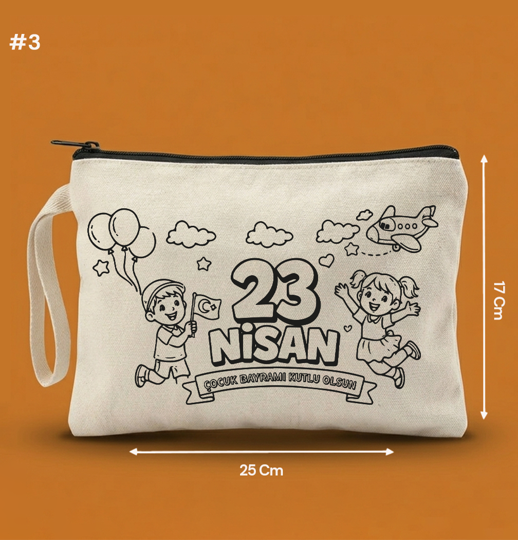 25x17 Cm Boyanabilir 23 Nisan Clutch - 23 Nisan Hediyeliği
