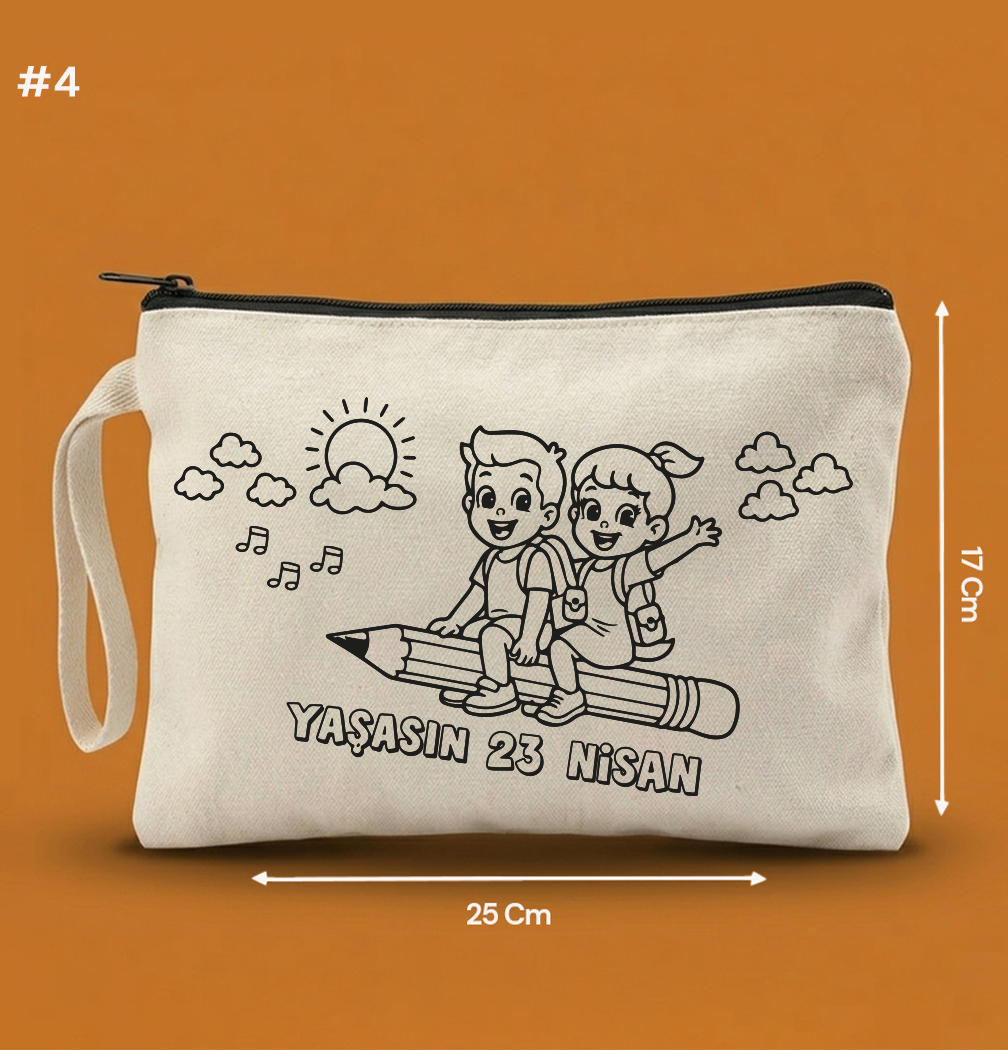 25x17 Cm Boyanabilir 23 Nisan Clutch - 23 Nisan Hediyeliği