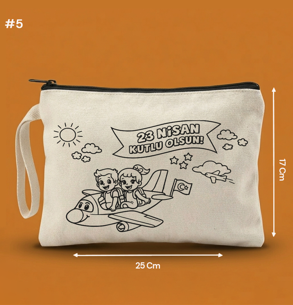 25x17 Cm Boyanabilir 23 Nisan Clutch - 23 Nisan Hediyeliği