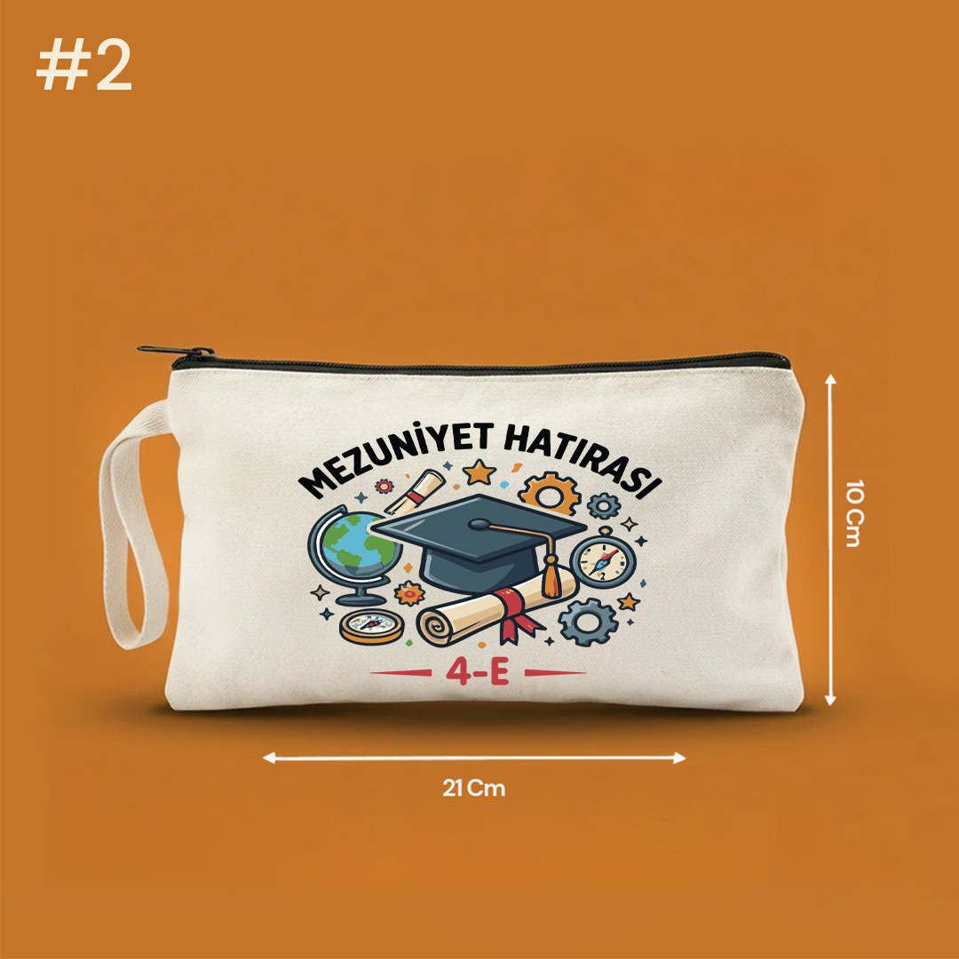 21x10 Cm Mezuniyet Hediyesi Baskılı Clutch Astarsız Çanta