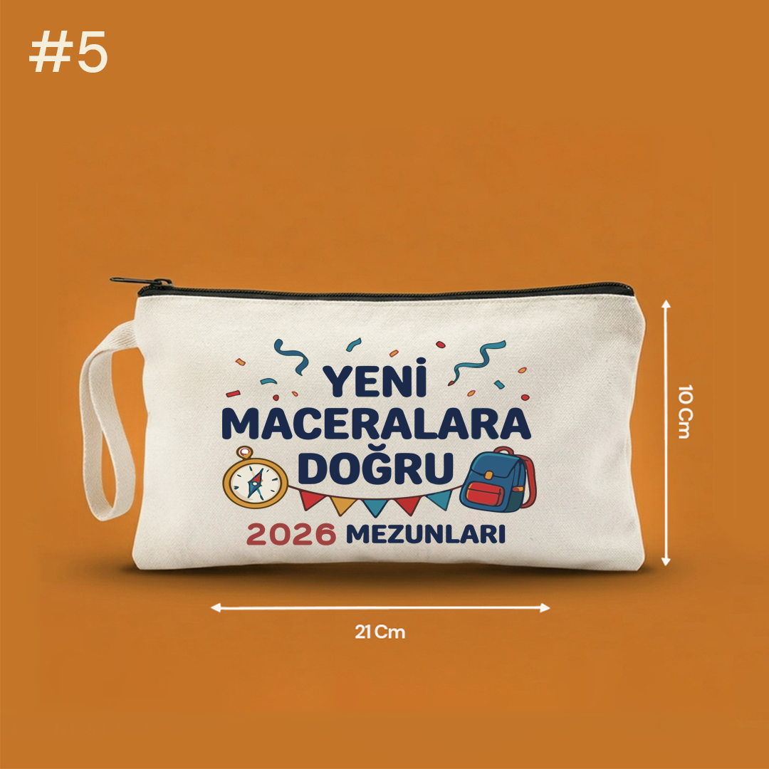 21x10 Cm Mezuniyet Hediyesi Baskılı Clutch Astarsız Çanta
