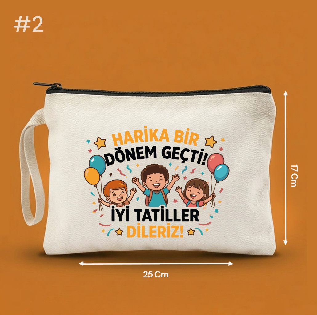 25x17 Cm Karne Günü Hediyesi Baskılı Clutch Astarsız Çanta