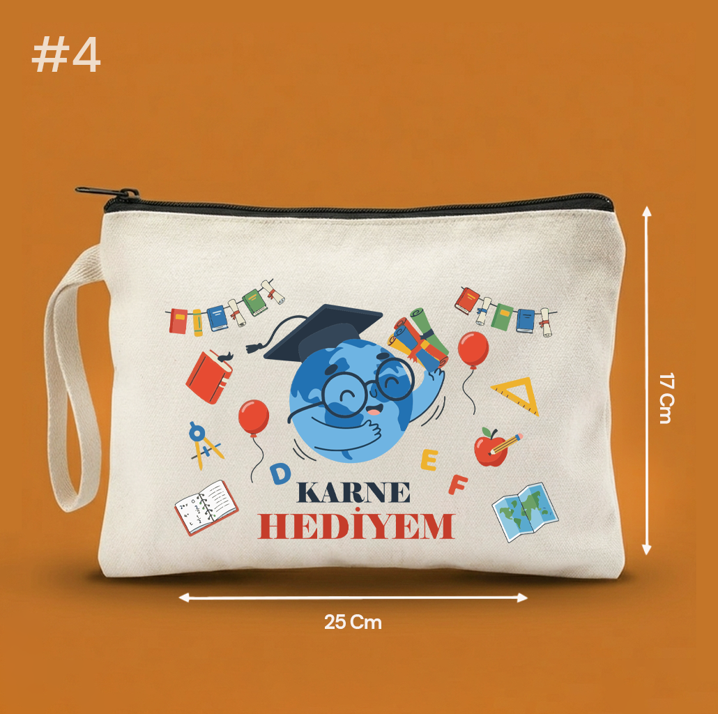 25x17 Cm Karne Günü Hediyesi Baskılı Clutch Astarsız Çanta