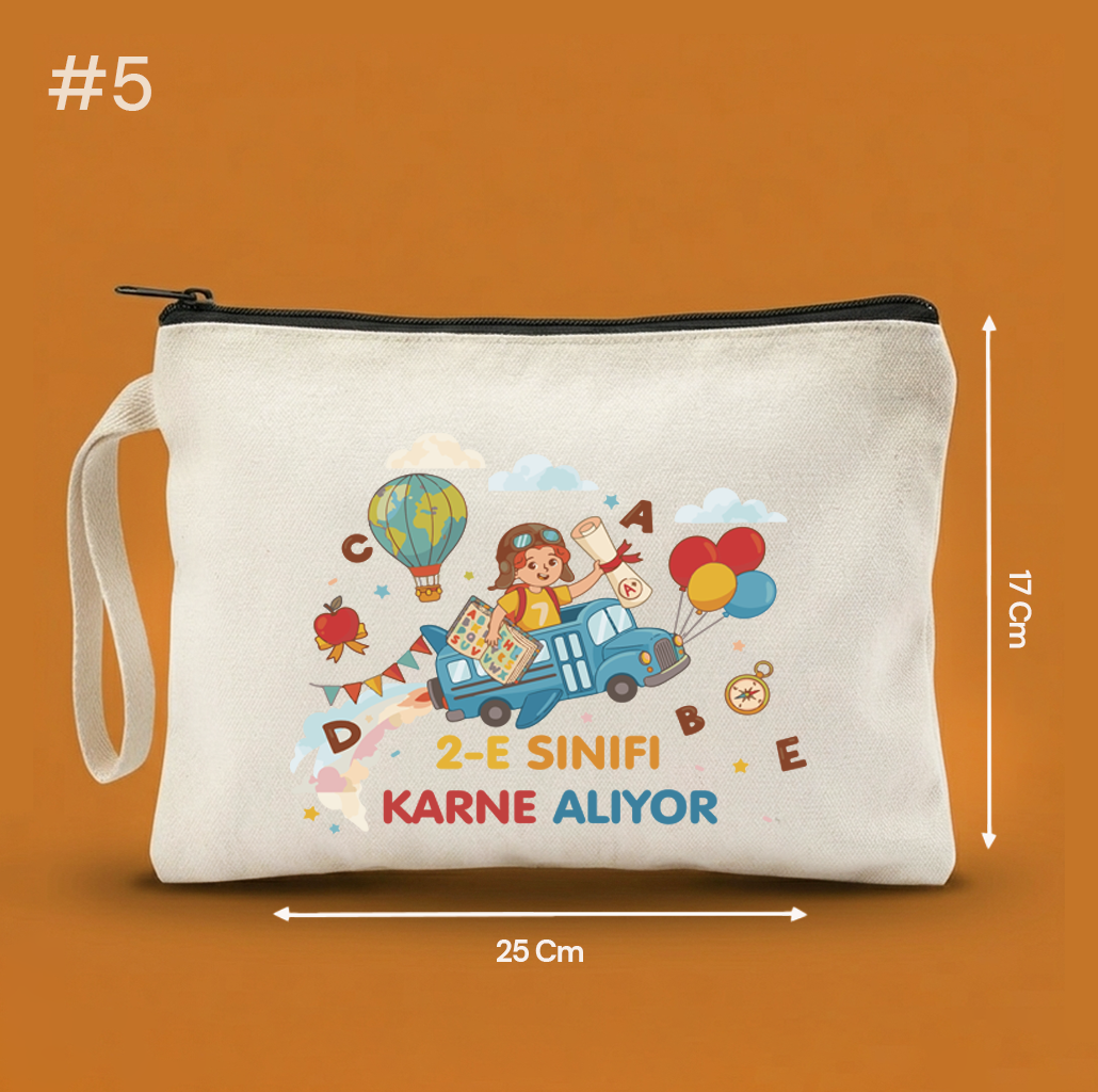 25x17 Cm Karne Günü Hediyesi Baskılı Clutch Astarsız Çanta