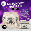 Mezuniyet Hediyesi Set - 20 Adet Büzgülü Çanta + 20 Adet Kalemlik Model -3
