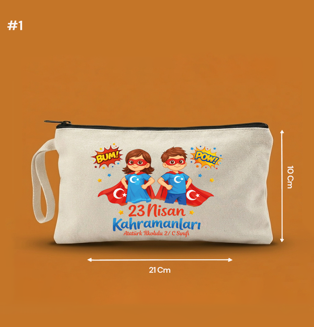 21x10 Cm 23 Nisan Özel Clutch Astarsız Çanta  – 23 Nisan Hediyeliği