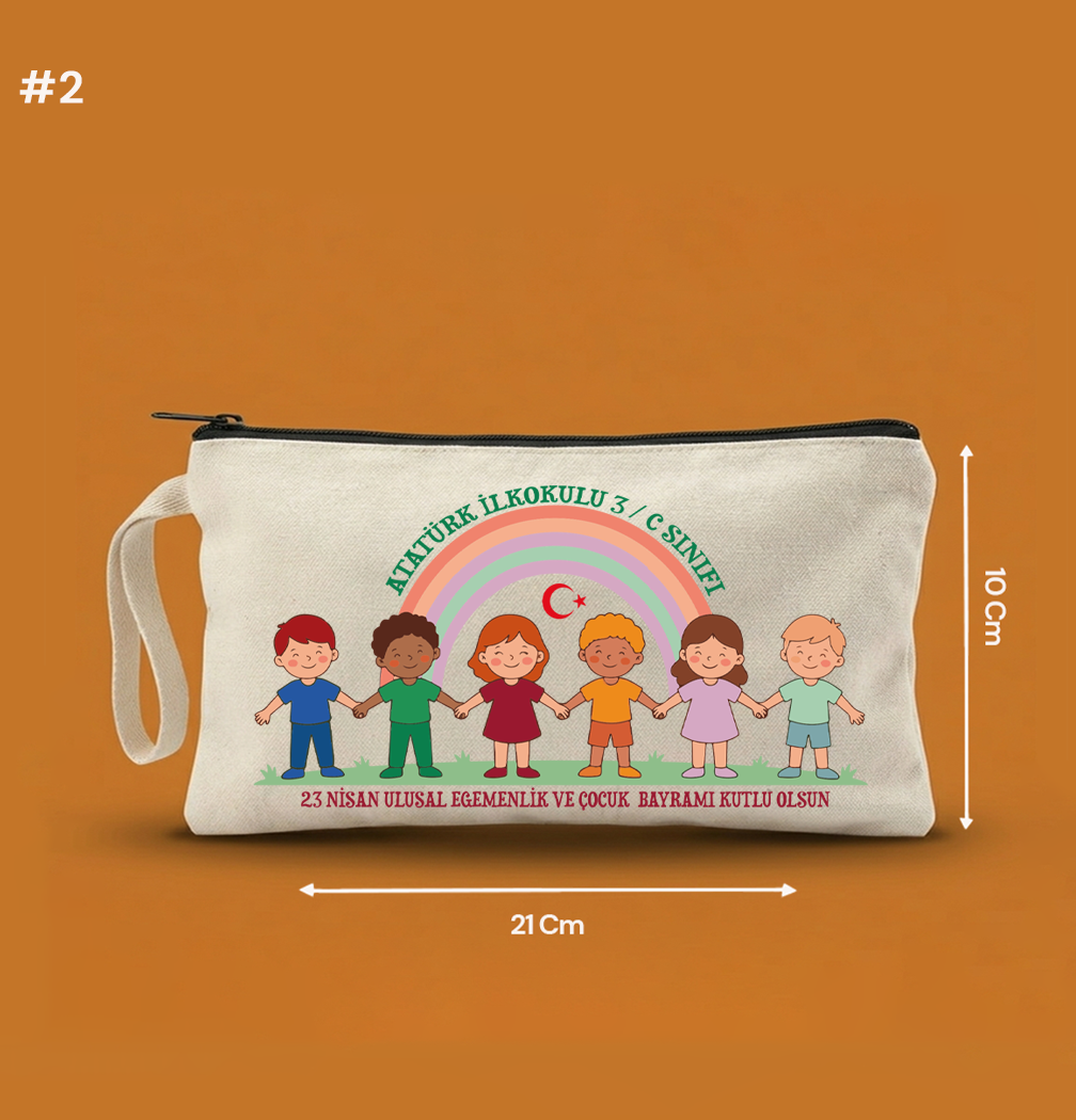 21x10 Cm 23 Nisan Özel Clutch Astarsız Çanta  – 23 Nisan Hediyeliği