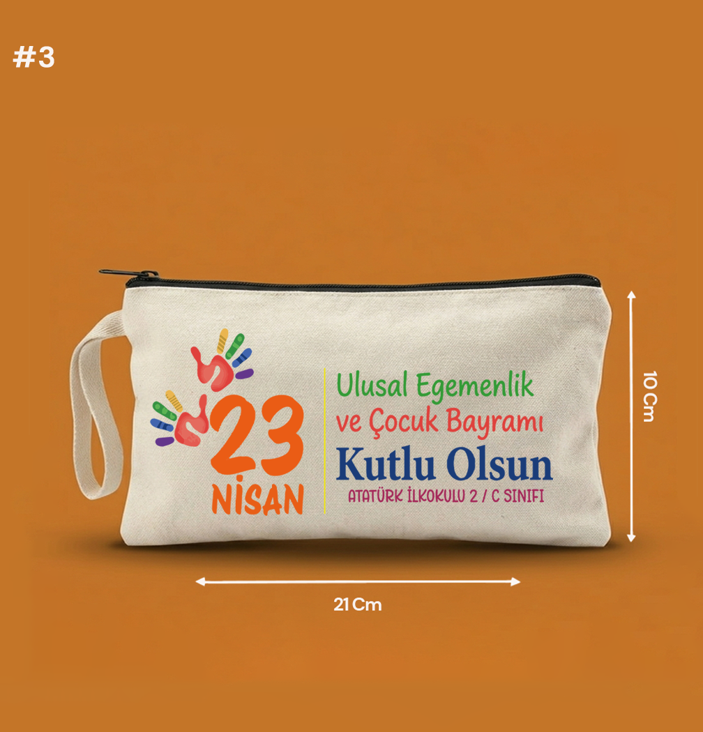 21x10 Cm 23 Nisan Özel Clutch Astarsız Çanta  – 23 Nisan Hediyeliği