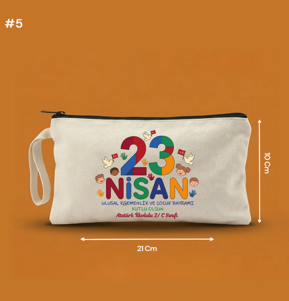 21x10 Cm 23 Nisan Özel Clutch Astarsız Çanta  – 23 Nisan Hediyeliği
