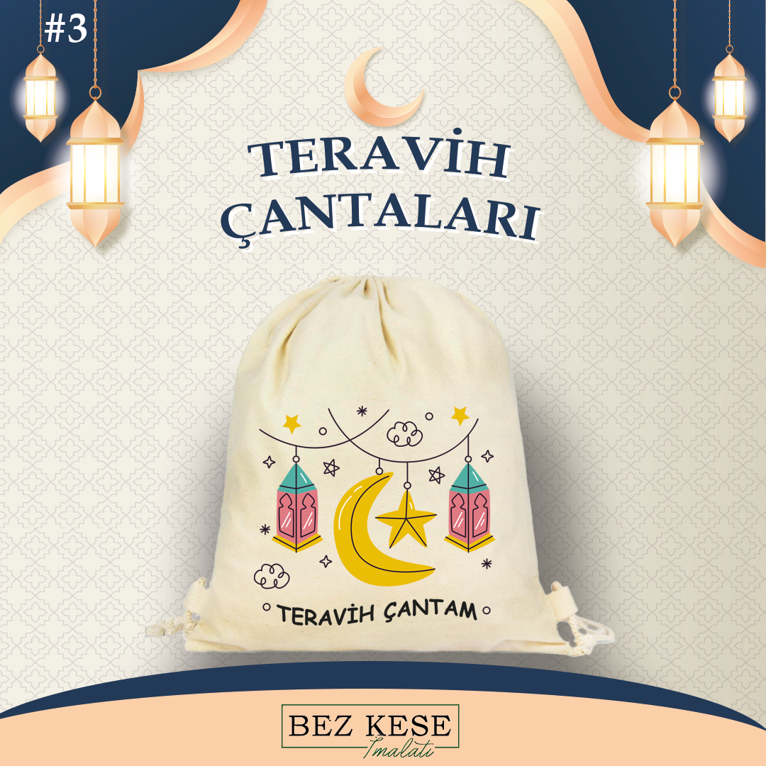 Teravih Çantası - İp Büzgülü Sırt Çantası