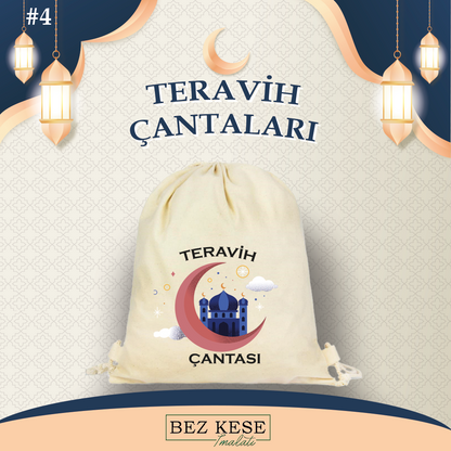 Teravih Çantası - İp Büzgülü Sırt Çantası