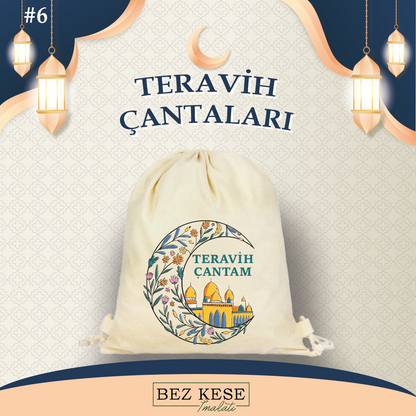 Teravih Çantası - İp Büzgülü Sırt Çantası